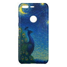Belo Peacock Starry Night Capa de telefone
