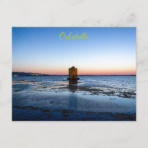 Belo pôr do sol em Orbetello, cartão postal da Tos