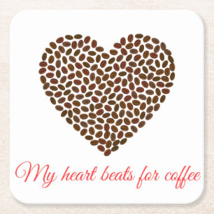 Belo Porta-Copos de Coração de Café