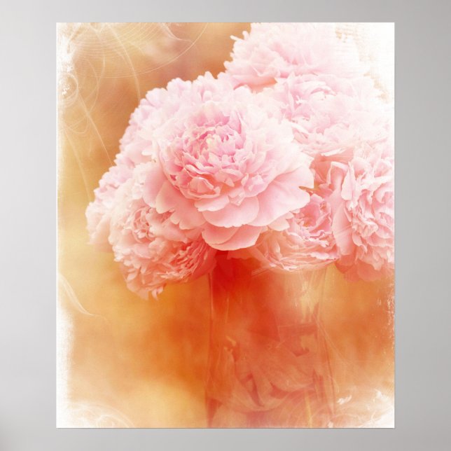 Belo Poster de Buquê de Peony Blushing (Frente)