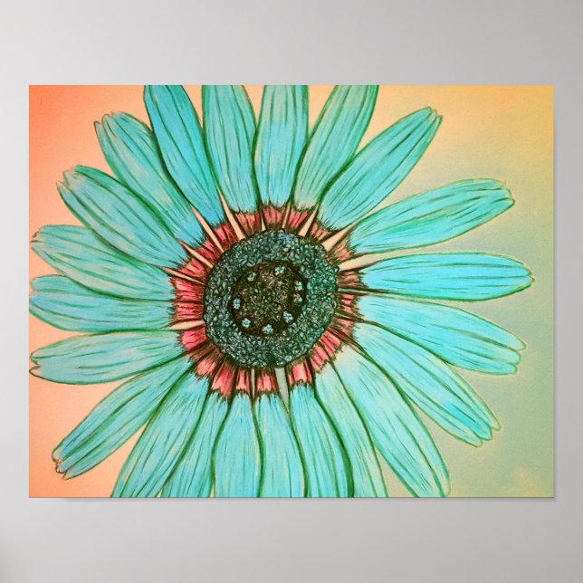 Belo Poster de Flor Escrito Com Mão (Frente)