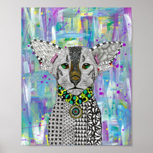 Belo Poster de gato oriental Shorthair