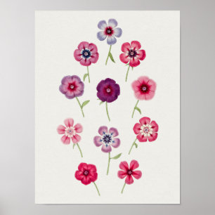 Belo Poster de Ilustração Botânica Vintage