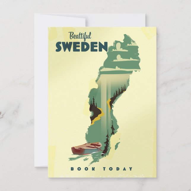Belo poster de viagens Suecia (Frente)