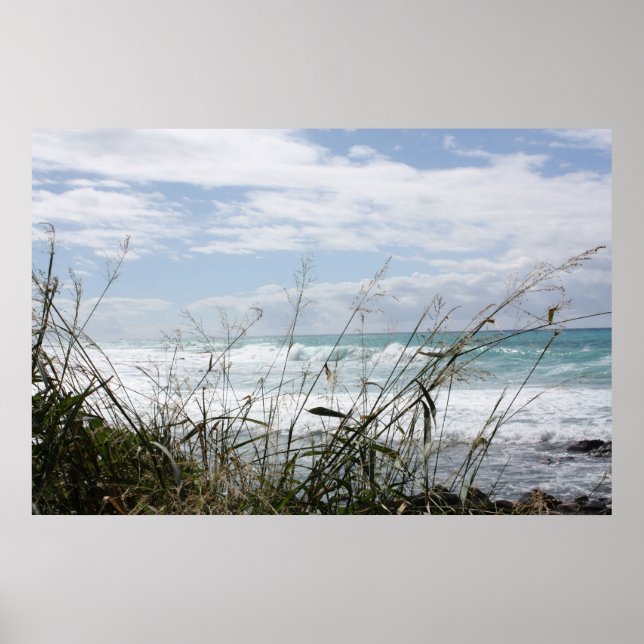 Belo Poster do Oceano Havaiano (Frente)