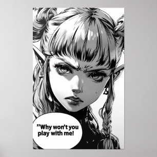 Belo Poster do Painel de Manga Elf Girl