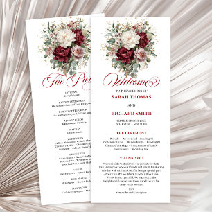 Belo Programa de Casamento Burgundy Blush Longo