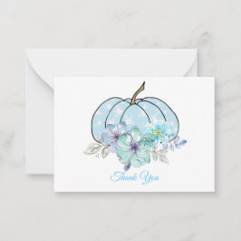 Belo Pumpkin Azul Obrigado Cartões