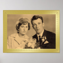 Belo quadro de borda dourada poster personalizado