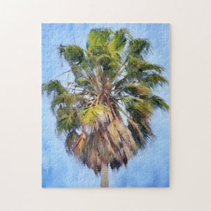 Belo Quebra-cabeça de Estilo Tropical de Arte Palm