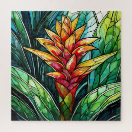 Belo quebra-cabeça de vidro colorido Tropical