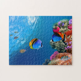 Belo quebra-cabeça submarino de coral