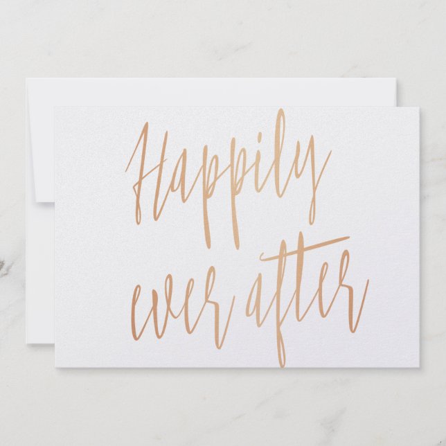 Belo rosa de ouro "Feliz para sempre" (Frente)