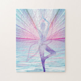 Belo rosa e azul Vrikshasana Yoga Quebra-cabeça