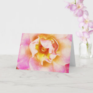 Belo Rosa Rosa Flor Fechar Cartão de Nota de Arte