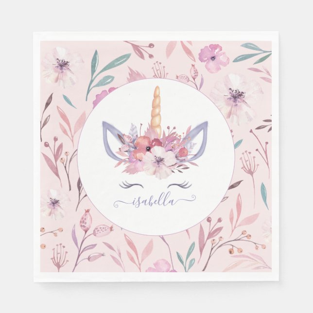 Belo rosto do Unicórnio, guardanapos para festas d (Frente)