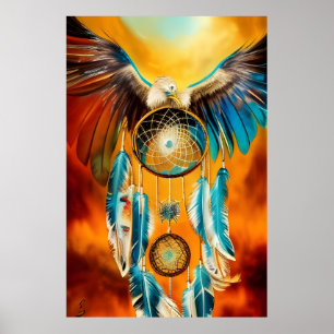 Belo Sonho Catcher Eagle Penas Poster