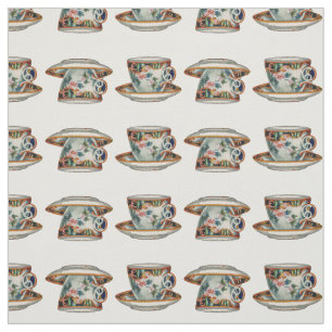 Belo Tecido de Vintage Teacups