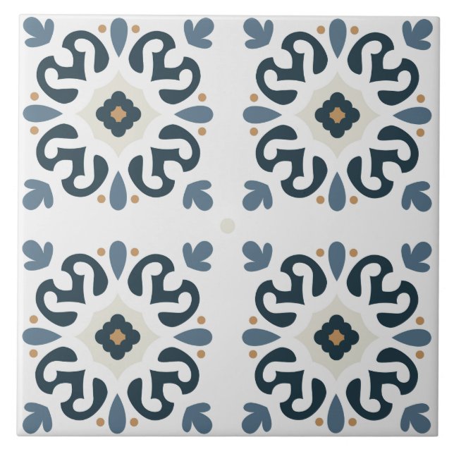 Belo trabalho de arte Azulejos Mediterrâneo azul (Frente)