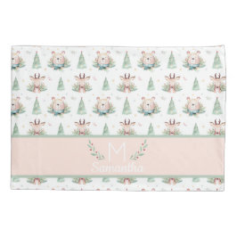 Belo Urso de Árvores de Natal e Monograma de Veado