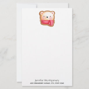 Belo Urso Enfrentado Vermelho Scarf e Cheeks Rosad