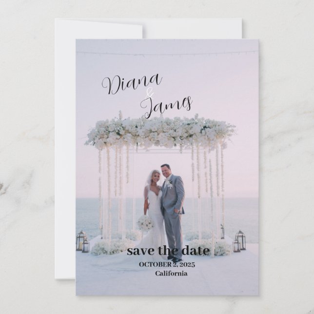 Belo White Salve Data Casamento Convite (Frente)