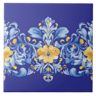 Belos Azulejos Azuis e Amarelos