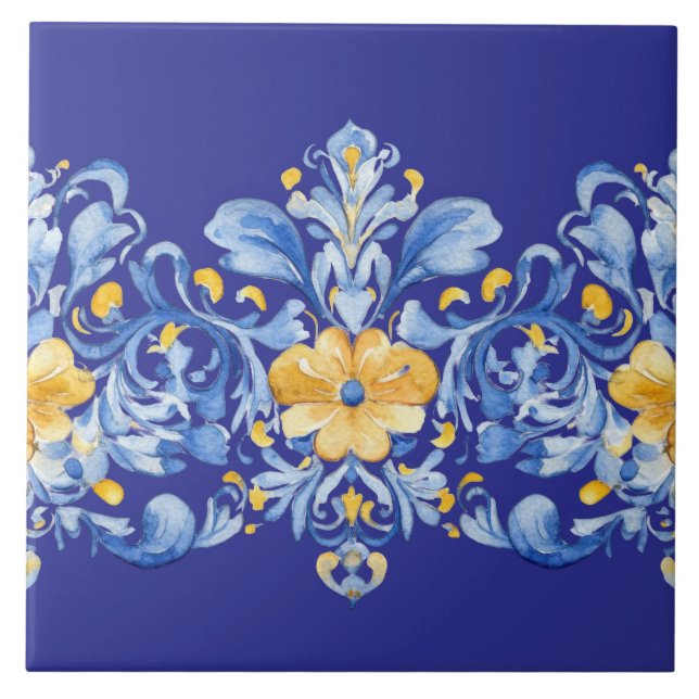 Belos Azulejos Azuis e Amarelos (Frente)