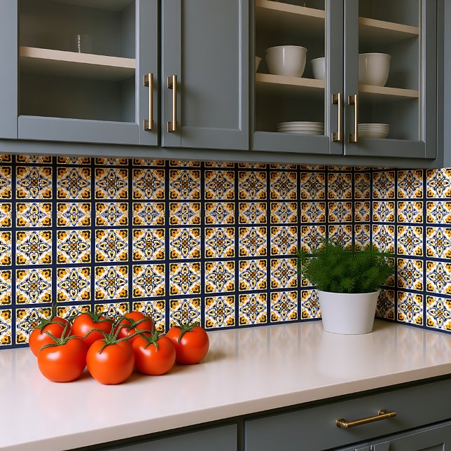 💛 💙 🤍 Belos Azulejos azuis e amarelos, Pedra (💛💙🤍 Beautiful blue and yellow Azulejos, Stone Ceramic Tile)
