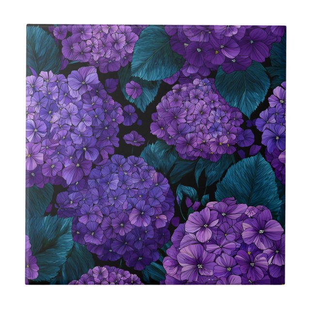 Belos Azulejos De Hydrangeas Para A Cozinha Rústic (Frente)