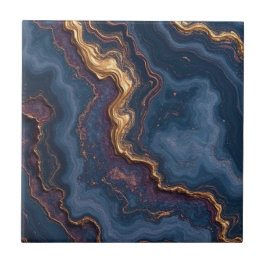 Belos azulejos de ouro azul