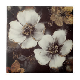 Belos azulejos florais de ouro