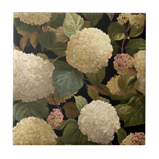 Belos Azulejos Hydrangeas Para O Chão De Banheiro (Frente)