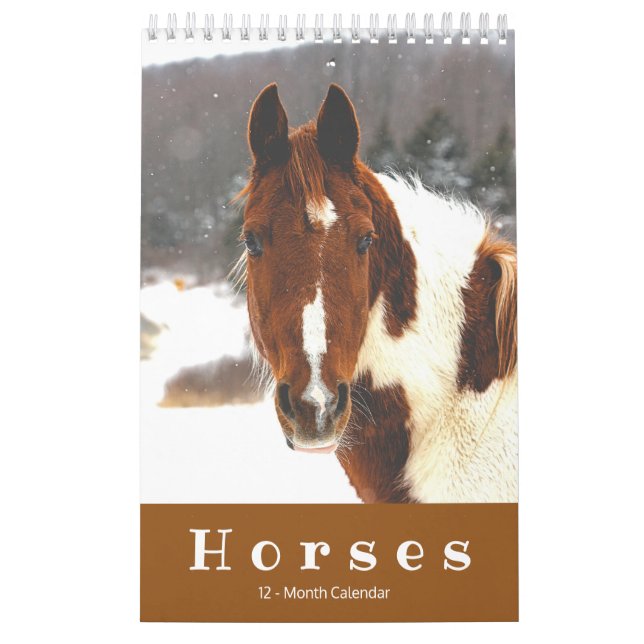 Belos Cavalos Calendário de 12 Meses para Cavalos  (Capa)