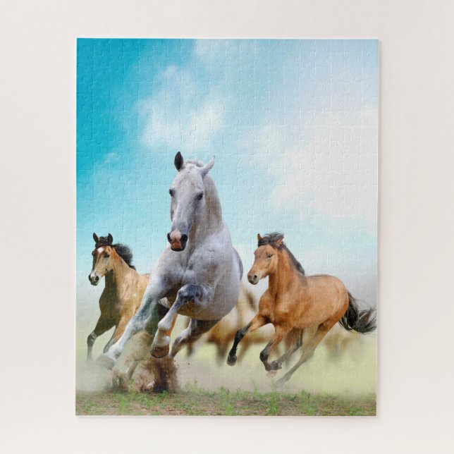 Belos cavalos correndo, Quebra-cabeça de Jigserra (Vertical)