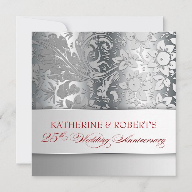belos convites para 25 anos de prata (Frente)