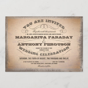 belos convites para casamentos vintage tipográfico