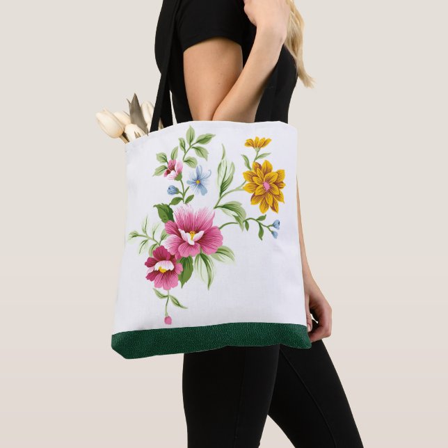 Belos Flores de primavera Casando com Tote Bag (Close Up)