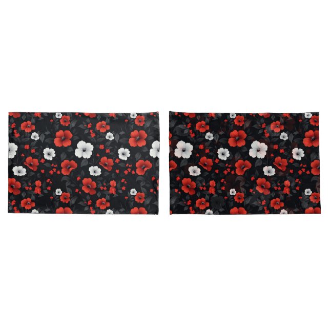 Belos Rosas vermelhos e brancos Fundo preto (Verso - conjunto)