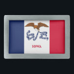 Belt Buckle com Bandeira do Estado de Iowa<br><div class="desc">Mostre seu orgulho de Iowa com nossa fivela de cinto com a bandeira de Iowa! Esta fivela de cinto é mais do que um acessório prático; é uma celebração do rico patrimônio e identidade cultural de Iowa. O design exibe com destaque a icônica bandeira do Estado de Iowa, fazer-a como...</div>