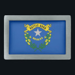 Belt Buckle com bandeira do Estado de Nevada<br><div class="desc">Elevem seu estilo com um toque do talo do Estado Prata usando esta fivela de correia com a bandeira de Nevada! Feito com materiais duráveis, esta fivela mostra orgulhosamente o fundo azul distinto de Nevada, estrela prateada e motivo de escova. Além da moda, é um símbolo do espírito pioneiro de...</div>