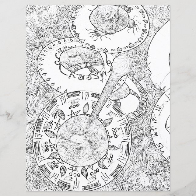 Beltane Priapic Wand Toss Game Wicca Coloring Page (Frente)