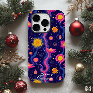 Bem-estar Floral Cósmico com Tons Vibrantes de Ros