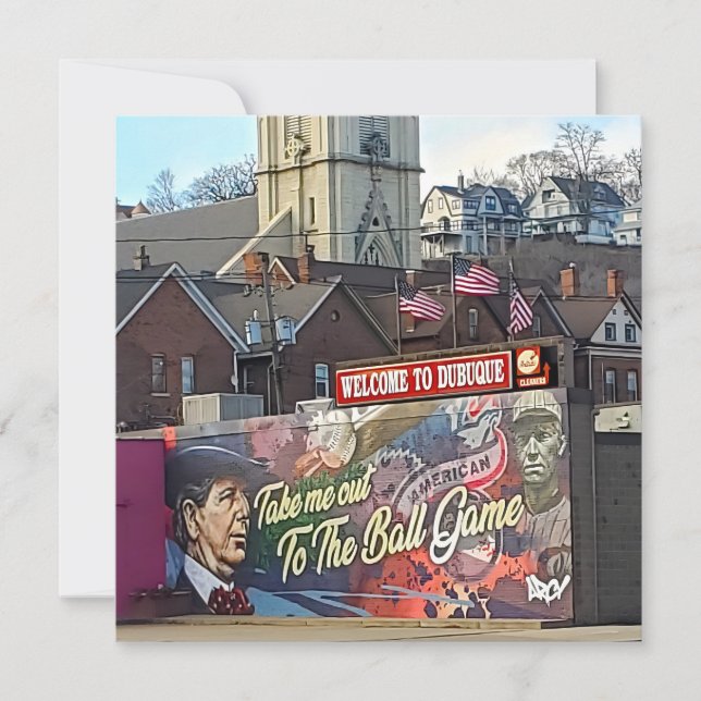 Bem-vindo a Dubuque, Sinal de Iowa com Sinalizador (Frente)