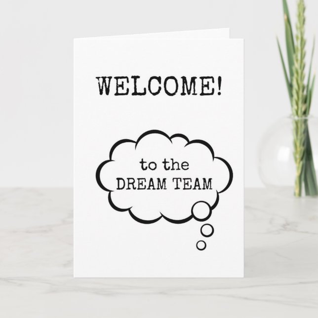 Bem-vindo à equipe do Dream, novo cartão de funcio (Frente)