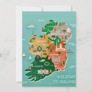 Bem-vindo à Irlanda 5x7 Cartão Postal Grande