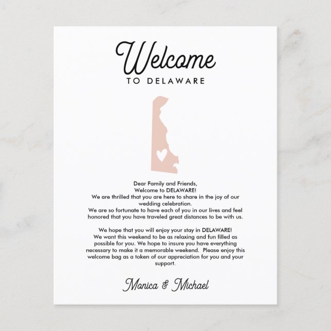 Bem-vindo à Letra DELAWARE e Itinerário QUALQUER C (Frente)