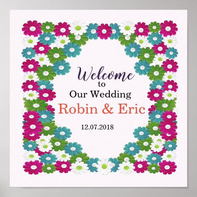 Bem-vindo à nossa poster de casamento (Frente)