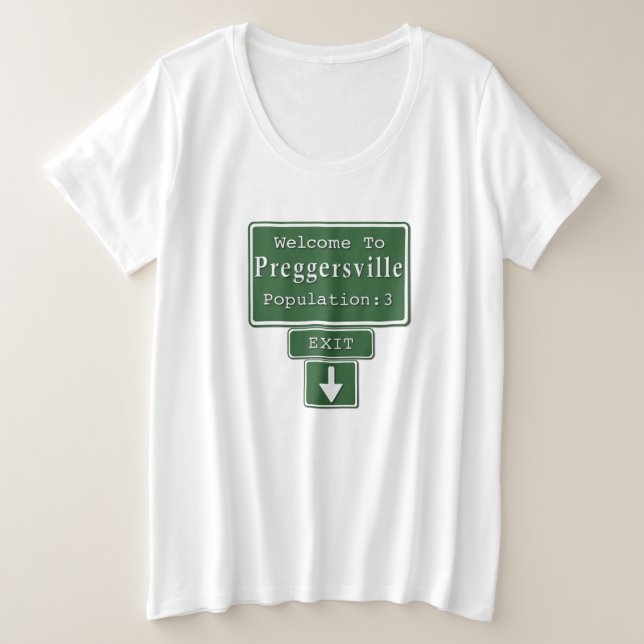 Bem-vindo a Preggersville Triplets T-Shirt (Frente do Design)