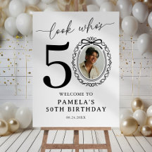 Bem-vindo a um 50º Aniversário Elegante com Foto P